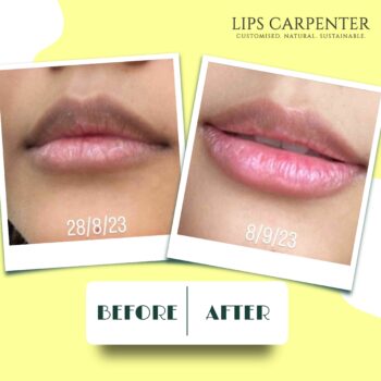 pink lips after using gentle lip scrub